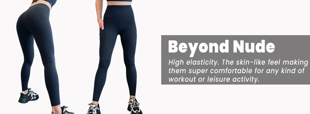 Antibacterial Anti-Odor Pockets High-Rise Hip Lifting Slimming Yoga Pants Sportswear High Elasticity Super Comfortable Beyond Nude