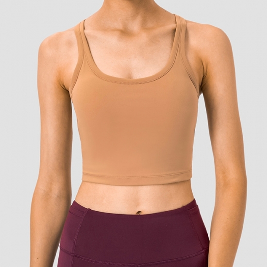 Women Sports Y Back High Support Bra Pads Crop Tank Top Women Sports Y Back High Support Bra Pads Crop Tank Top