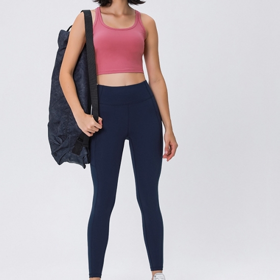 Women Sports Y Back High Support Bra Pads Crop Tank Top Women Sports Y Back High Support Bra Pads Crop Tank Top