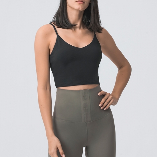Women Sports Deep V Crop Spaghetti Strap Tank Top Women Sports Deep V Crop Spaghetti Strap Tank Top