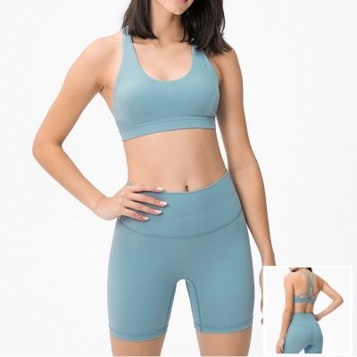 Women Sports Strings Back High Support Push Up Bra Top
