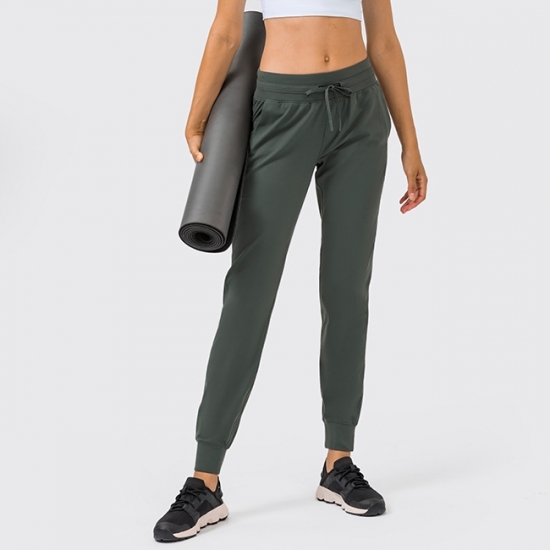 Women Sports Elastic Rope Slimming Pocket Jogger Pants Women Sports Elastic Rope Slimming Pocket Jogger Pants