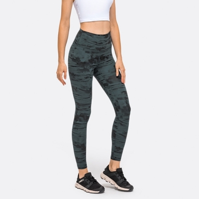 Women Sports Printed High-Waisted Slimming Pocket Yoga Pants
