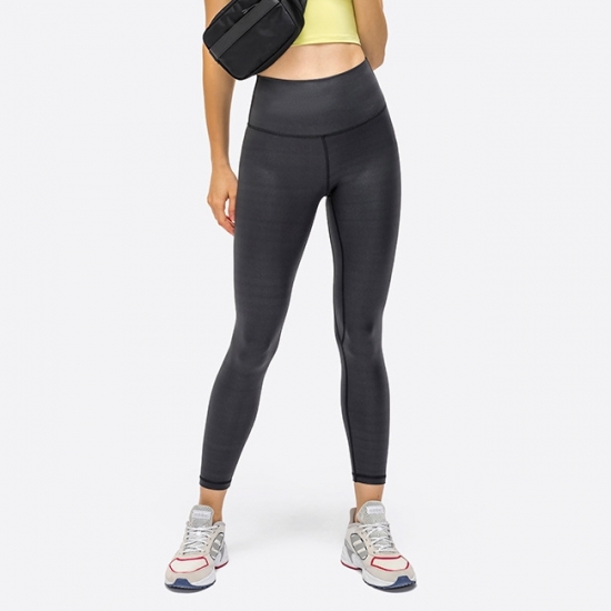 Women Sports Bronzing High-Waisted Slimming Pocket Yoga Pants