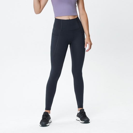 Women Sports Slimming Butt Lifting No Front Seam Pocket Yoga Pants